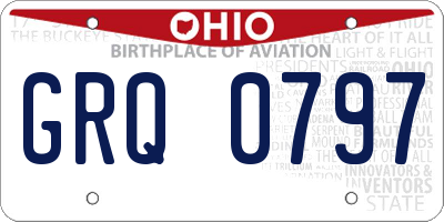 OH license plate GRQ0797