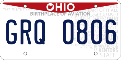 OH license plate GRQ0806