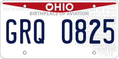 OH license plate GRQ0825