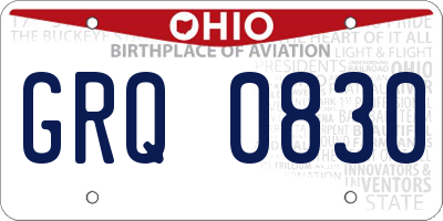 OH license plate GRQ0830