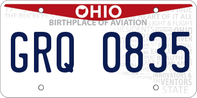 OH license plate GRQ0835