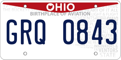 OH license plate GRQ0843