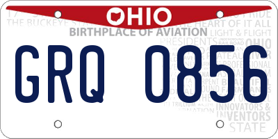OH license plate GRQ0856