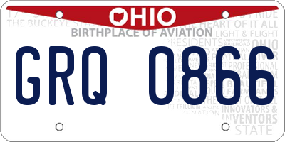 OH license plate GRQ0866