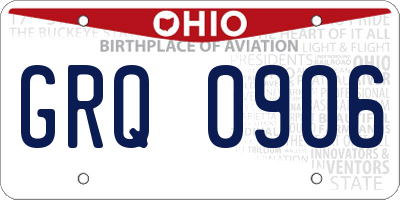 OH license plate GRQ0906