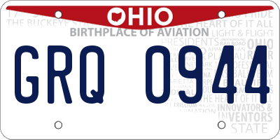 OH license plate GRQ0944
