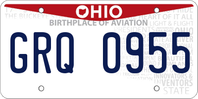 OH license plate GRQ0955