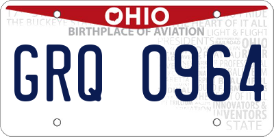 OH license plate GRQ0964