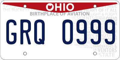 OH license plate GRQ0999