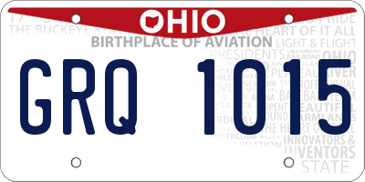OH license plate GRQ1015