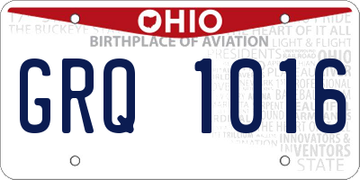 OH license plate GRQ1016