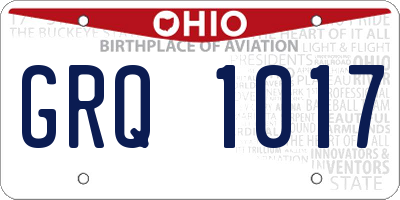 OH license plate GRQ1017