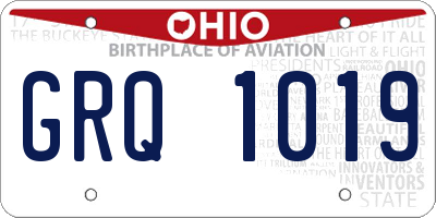 OH license plate GRQ1019