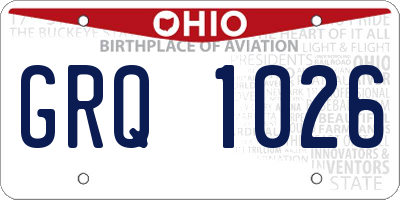 OH license plate GRQ1026