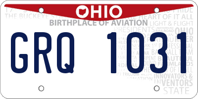 OH license plate GRQ1031