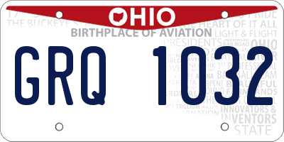 OH license plate GRQ1032