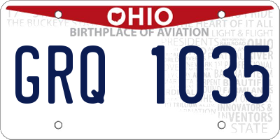 OH license plate GRQ1035