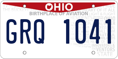 OH license plate GRQ1041