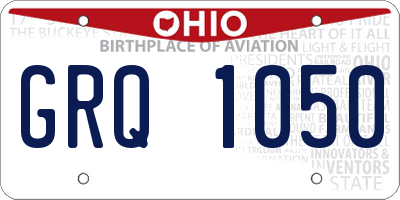 OH license plate GRQ1050