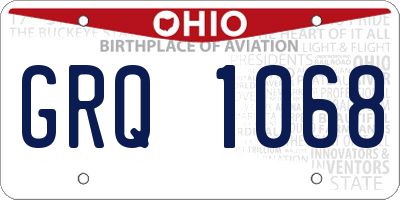 OH license plate GRQ1068