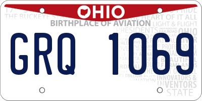 OH license plate GRQ1069