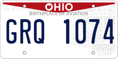 OH license plate GRQ1074