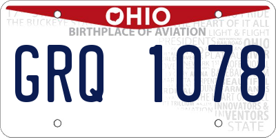OH license plate GRQ1078