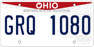 OH license plate GRQ1080