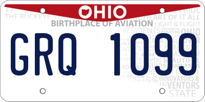 OH license plate GRQ1099