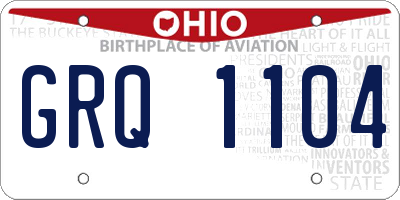 OH license plate GRQ1104