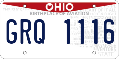 OH license plate GRQ1116