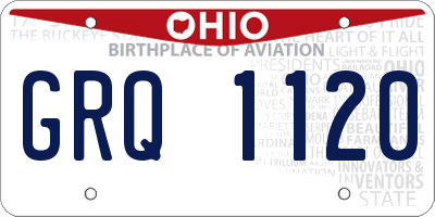 OH license plate GRQ1120