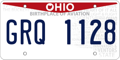 OH license plate GRQ1128