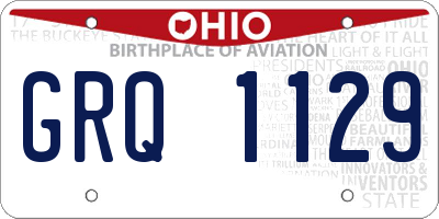 OH license plate GRQ1129