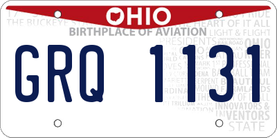 OH license plate GRQ1131