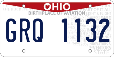 OH license plate GRQ1132