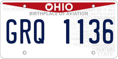 OH license plate GRQ1136