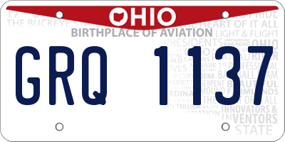 OH license plate GRQ1137