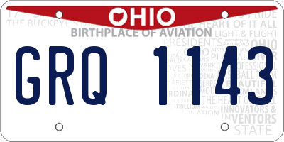 OH license plate GRQ1143