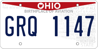 OH license plate GRQ1147