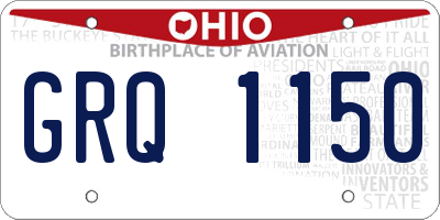OH license plate GRQ1150