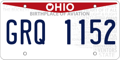 OH license plate GRQ1152