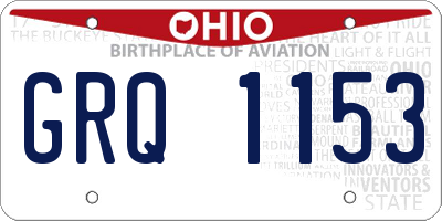 OH license plate GRQ1153