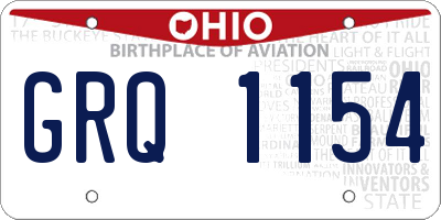 OH license plate GRQ1154