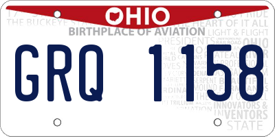 OH license plate GRQ1158
