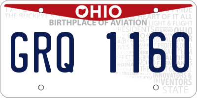 OH license plate GRQ1160