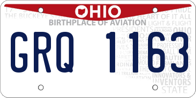 OH license plate GRQ1163