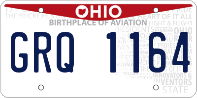 OH license plate GRQ1164