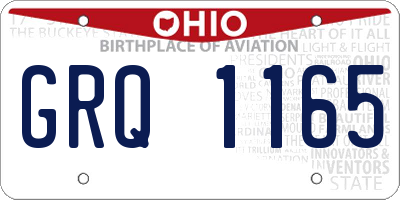 OH license plate GRQ1165