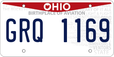 OH license plate GRQ1169